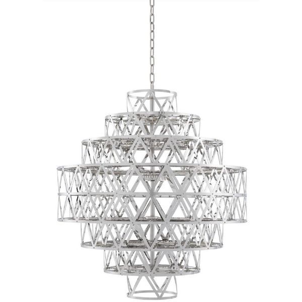 Casa Padrino Lampadario A Led Argento Ø 82 X H. 88,5 Cm - Lampadario Rotondo In Acciaio Inox - Qualità Eccellente-image