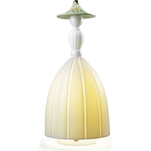 Casa Padrino Designer Porcellana Led Lampada Da Tavolo Lady Bianco / Multicolore Ø 17 X H. 37 Cm - Qualità Lusso-image