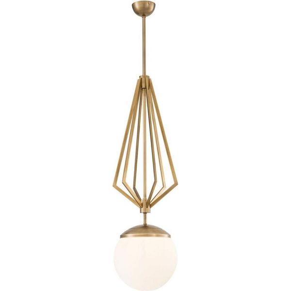Casa Padrino Lampadario Ottone Antico / Bianco Ø 32,5 X H. 105 Cm - Mobili-image