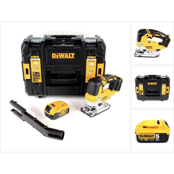 Dewalt Dcs 334 Nt Seghetto Alternativo A Batteria 18V In Valigetta T-STAK + 1X Batteria 5,0Ah - Senza Caricabatterie-image