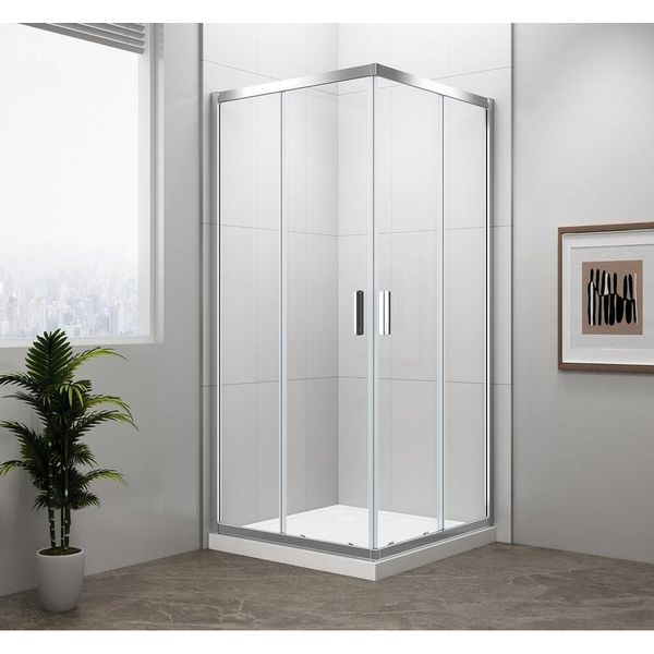 Polysan Easy Line - Schermo Doccia 900X900 Mm, Alluminio/Vetro Trasparente EL5115-image