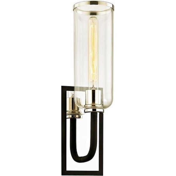 Casa Padrino Lampada Da Parete Nero / Argento 14 X 15,9 X H. 50,2 Cm - Lampada Per Hotel E Ristoranti Con Paralume In Vetro-image