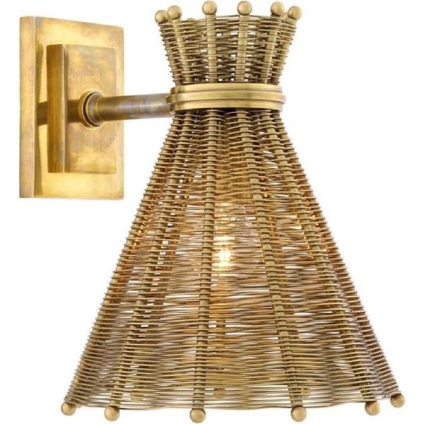 Casa Padrino Lampada Da Parete In Ottone Vintage 21 X 25 X H. 25,5 Cm - Lampada Da Parete Per Hotel E Ristoranti-image