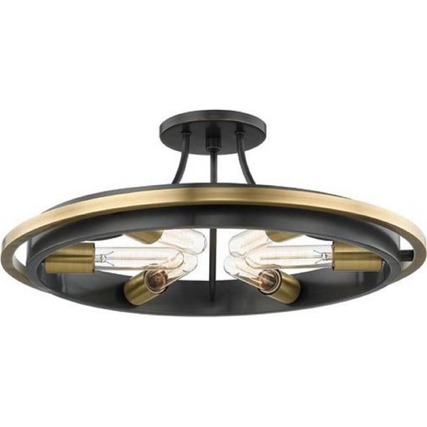 Casa Padrino Lampada A Sospensione In Bronzo Antico / Ottone Antico Ø 53,3 X H. 20,3 Cm - Collezione Luxury-image