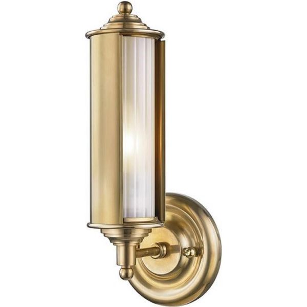Casa Padrino Lampada Da Parete In Ottone Antico / Bianco 12,1 X 12,7 X H. 31,1 Cm - Collezione Luxury-image