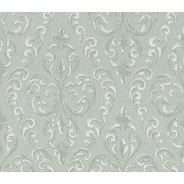 Casa Padrino Carta Da Parati Tessile Barocca Grigio / Argento / Bianco 10,05 X 0,53 M - Carta Da Parati Per Soggiorno Di Alta Qualità-image