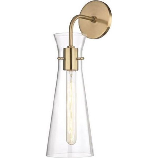 Casa Padrino Lampada Da Parete In Ottone Antico 14 X 19,1 X H. 47 Cm - Hotel & Restaurant Lamp-image