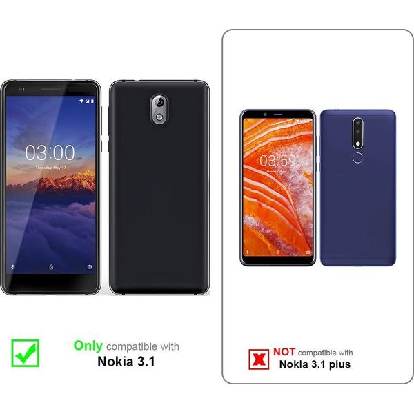Cadorabo Pellicola Blindata Per Nokia 3.1 2018 Pellicola Protettiva In Vetro Protettivo Per Display Temperato A Schermo Intero Bianco-image