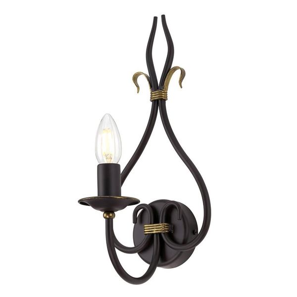 Windermere Lampada Da Parete A Candeliere In Oro Rustico 1Xe14 60W Elstead-image
