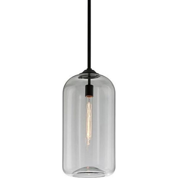 Casa Padrino Lampada A Sospensione Nera Ø 25,4 X H. 52,7 Cm - Lampada A Sospensione Con Paralume Rotondo In Vetro-image