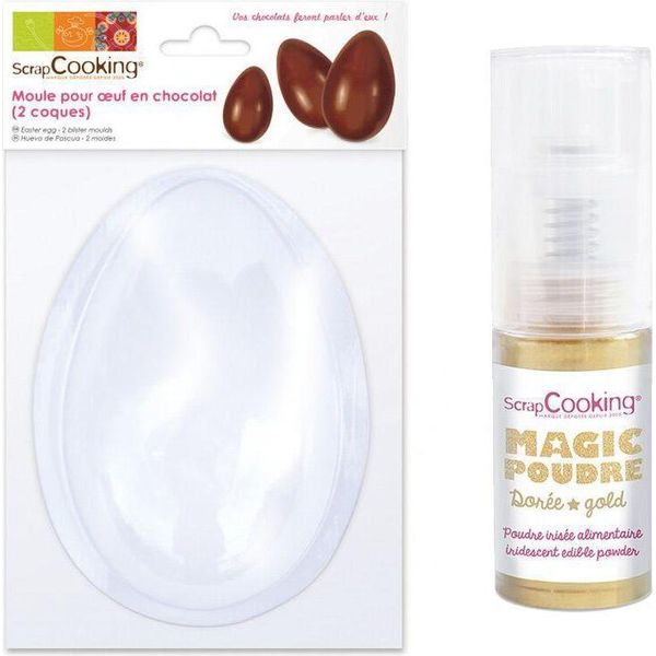 Stampo Per Uovo Di Cioccolato + Polvere Alimentare Dorata-image