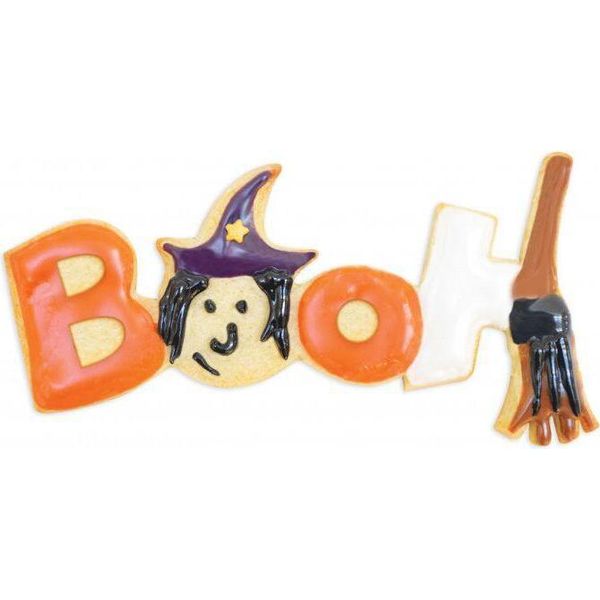 16 Formine Per Biscotti E Penna Per Glassa Nera E Bianca - Halloween-image