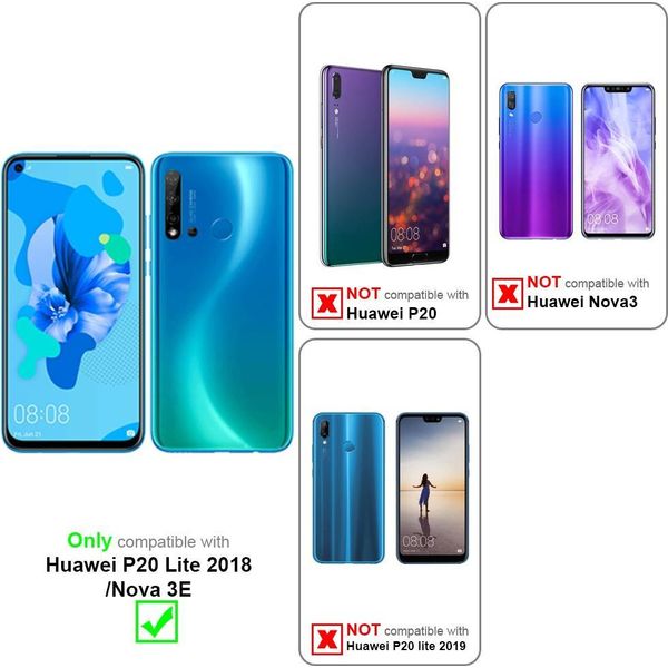 Cadorabo Custodia Per Cellulare Per Huawei P20 Lite 2018 / Nova 3E Custodia Protettiva In Argento Cover Etui Book Case Booklet-image