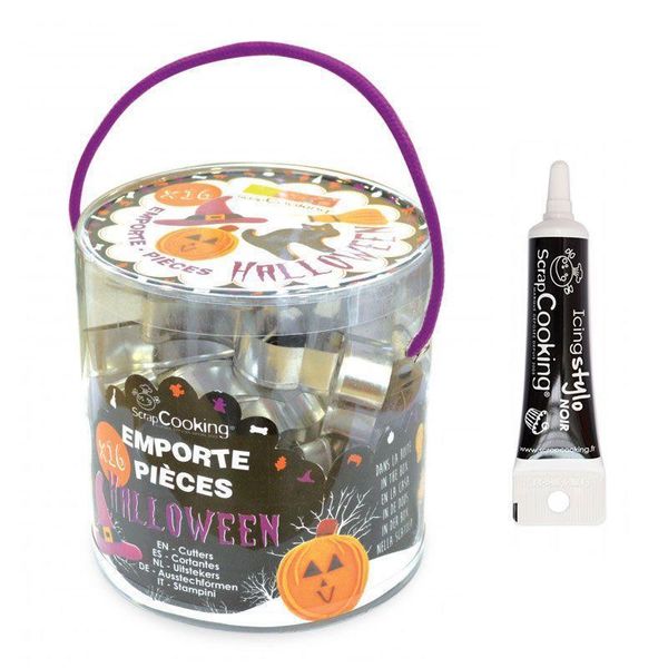 16 Tagliabiscotti E Penna Nera Per Glassa - Halloween-image