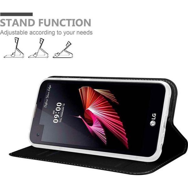 Cadorabo Custodia Per Cellulare Per Lg X Screen Custodia Protettiva In Nero Cover Etui Book Case Booklet-image