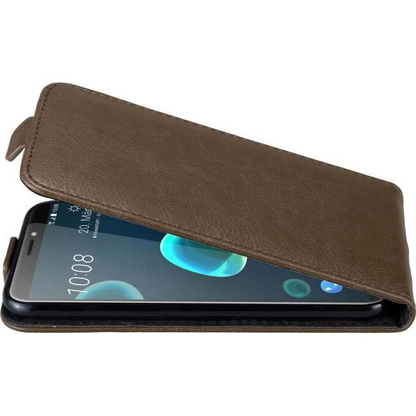Cadorabo Cover Per Htc Desire 12 Plus Cover Protettiva In Marrone Flip Case Custodia Per Telefono Cellulare Case Cover-image