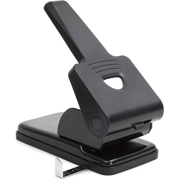 Belle Vous Punzonatrice A 2 Fori Grande Di Alta Qualità - Capacità 70 Fogli - Interasse Fori 8 Cm - Punzonatrice Da Tavolo Per Cartelle - Punzonatura Nera Con-image