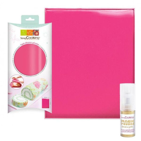 Tappeto In Silicone Per Pan Di Spagna 30 Cm X 40 Cm + Polvere Alimentare Dorata-image