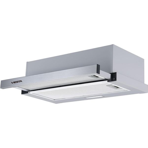 Cappa Aspirante Viesta® 60 Cm Cappa Piatta Da Incasso Estraibile Acciaio Inox Scarico/Ricircolo 333,8 M³/H 59–64 Db Classe Energetica B-image