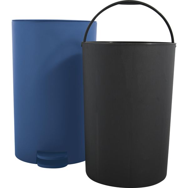 Msv "Osaki"" Cestino Per Cosmetici A Pedale Cestino Per Rifiuti - 3 Litri - Con Contenitore Interno Rimovibile - Blu"-image