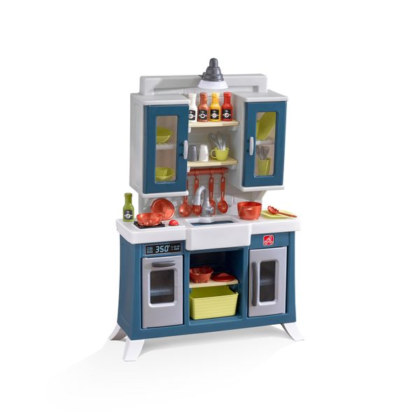 Step2 Modern Farmhouse Kitchen Cucina Gioco Con Luce E Suono | Cucina Gioco Di Plastica | Compresi 28 Accessori-image