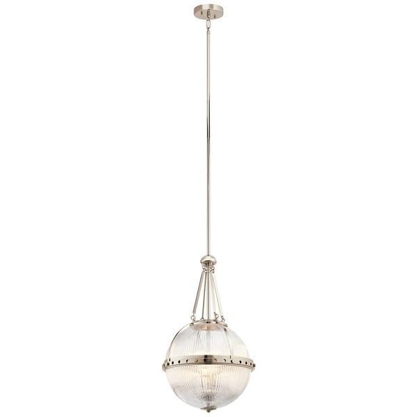 Lampada A Sospensione A Sfera In Vetro In Nichel Lucido Aster 3Xe14 60W Kichler-image