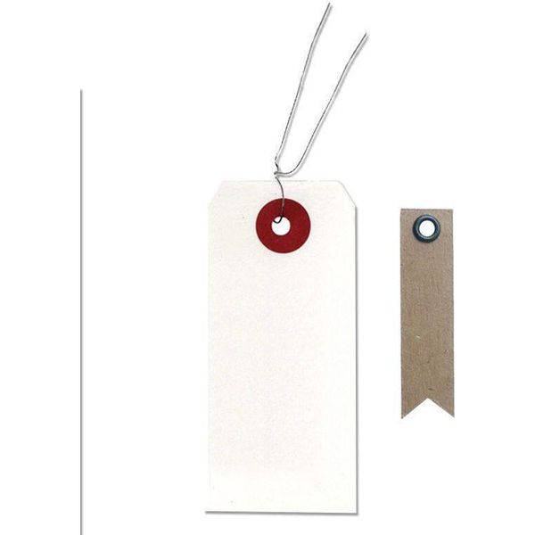 Etichette Bianche Con Filo Metallico X 40 + 20 Etichette Kraft A Gagliardetto-image