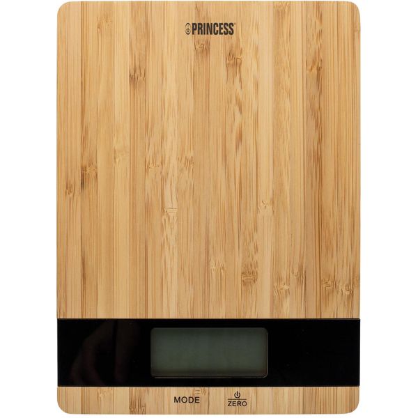 Princess 492944 Bilancia Da Cucina Pure - Bilancia Da Cucina Elettronica - 5 Kg - 1 G - Bambù - Nero - Bambù - Piano Di Lavoro (-image