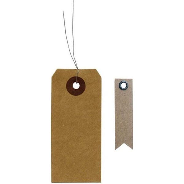 Etichette Kraft Con Filo Metallico X 40 + 20 Etichette Kraft A Gagliardetto-image