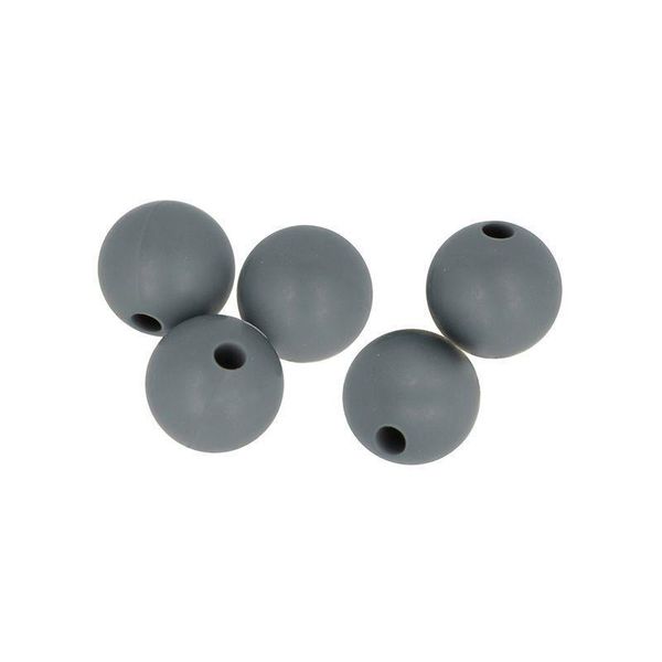 Perle Di Silicone Rotonde X 5 - 10 Mm - Grigio-image