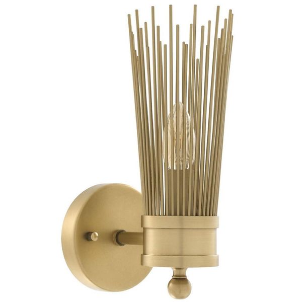 Casa Padrino Lampada Da Parete In Ottone Antico 11 X 18,5 X H. 29,5 Cm - Collezione Luxury-image
