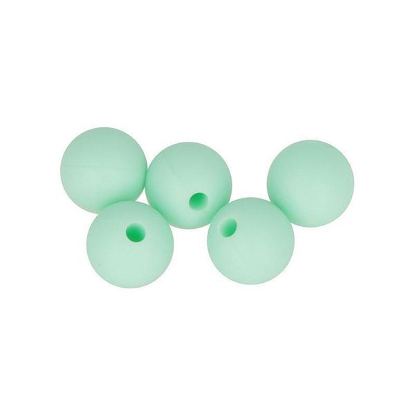 Perle Di Silicone Rotonde X 5 - 10 Mm - Verde Acqua-image