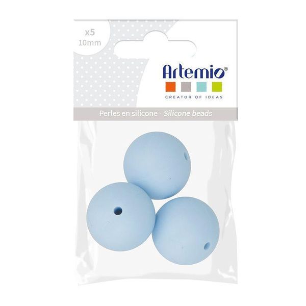 Perle Di Silicone Rotonde X 3 - 15 Mm - Blu Pastello-image