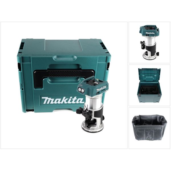 Makita Drt 50 Zj Fresa Multifunzione A Batteria 18 V Brushless + Inserto + Makpac-image