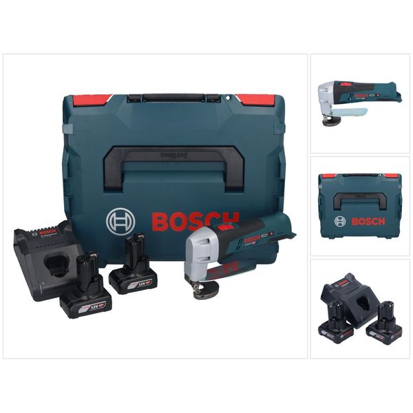 Bosch Gsc 12V-13 Taglierino Professionale A Batteria 12 V + 2X Batteria Ricaricabile 6,0 Ah + Caricabatterie + L-Boxx-image