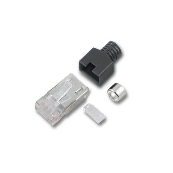 Spina Rj45-Stewart Stp, Grigio Chiaro, 50 Pezzi, 4 Elementi, Cat.5E Produttore: Efb-Elektronik (H7515.12-50)-image