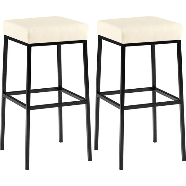 Clp Set Di 2 Sgabelli Da Bar Montreal Rivestiti In Ecopelle E Poggiapiedi, Grigio Nero-image