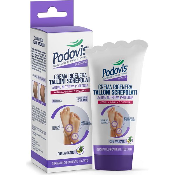 Podovis, Crema Rigenera Talloni Screpolati - Crema Per Piedi Secchi E Screpolati, Risultati In 2 Giorni, Formula Con Agenti Emollienti E Avocado, Pelle Idratata Ed Elastica, 75 Ml-image