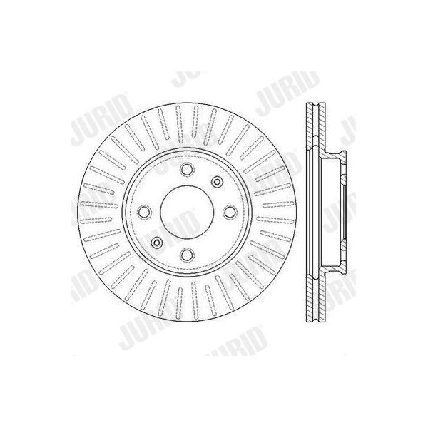 2X Disco Freno Jurid 562554JC Per Hyundai I20 (Pb Pbt) Per Kia Rio Iii (Ub)-image