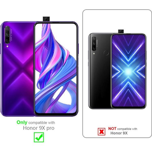 Cadorabo 3X Pellicola Blindata A Schermo Intero Per Honor 9X Pro Pellicola Protettiva In Vetro Temperato Nero Di Protezione Del Display-image