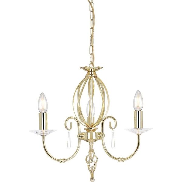 Casa Padrino Lampadario Barocco In Ottone Ø 38 X H. 42 Cm - Elegante Lampadario Da Salotto - Lampadario In Stile Barocco-image
