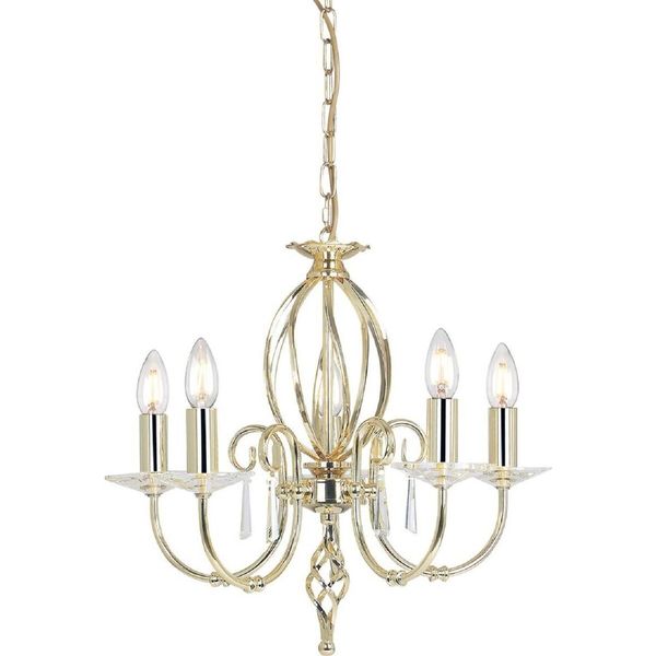 Casa Padrino Lampadario Barocco Ottone Ø 48 X H. 42 Cm - Elegante Lampadario Da Salotto - Lampadario In Stile Barocco-image