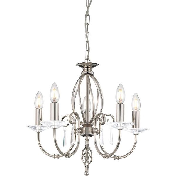 Casa Padrino Lampadario Barocco Argento Ø 48 X H. 42 Cm - Elegante Lampadario Da Salotto - Lampadario In Stile Barocco-image
