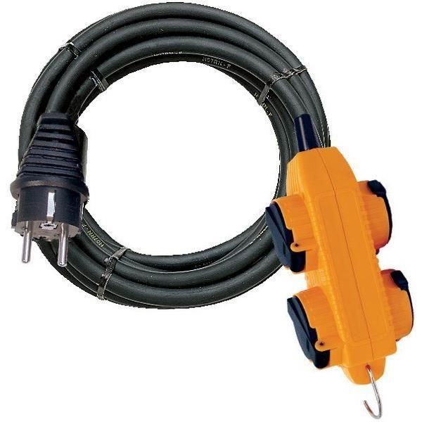 Prolunga Con Powerblock IP44 Con Cavo Nero Da 5 M H07RN-F 3G1,5 - Brennenstuhl - 1151711-image