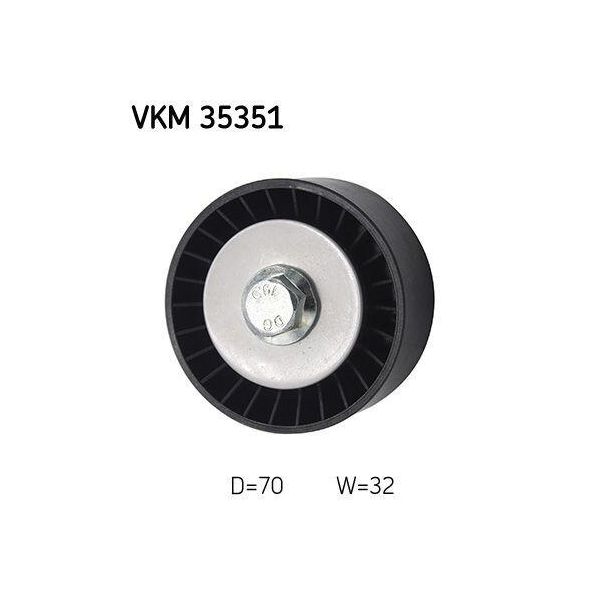 Puleggia Folle Skf Con Cinghia A V Ø 70 Mm Centrale (Vkm 35351) Per Chevrolet-image