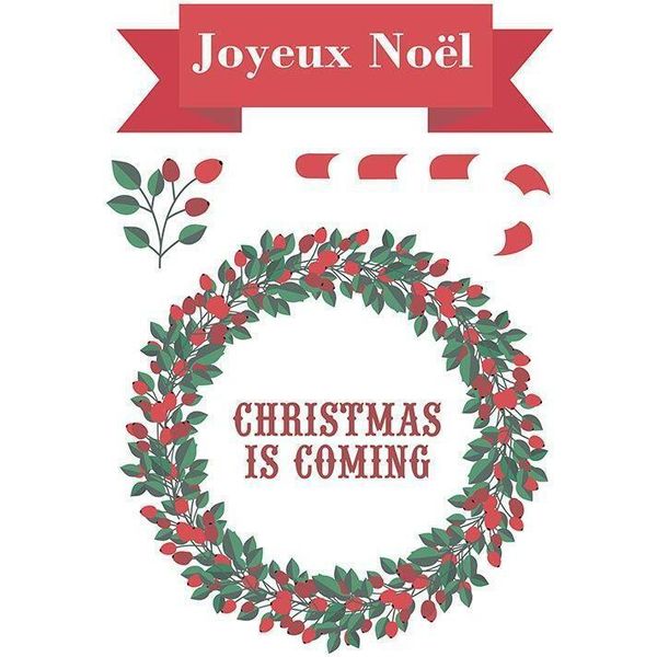 Il Natale Sta Arrivando Foglio Di Adesivi In Tessuto-image