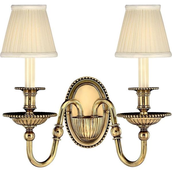 Casa Padrino Lampada Da Parete Barocca Doppia In Ottone 34,5 X 19,5 X H. 27,5 Cm - Magnifica Lampada Da Parete Per Hotel E Ristoranti In Stile Barocco - Qualità-image
