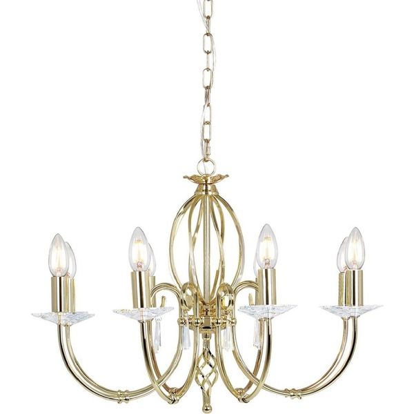 Casa Padrino Lampadario Barocco In Ottone Ø 65 X H. 46 Cm - Elegante Lampadario Da Salotto - Lampadario In Stile Barocco-image