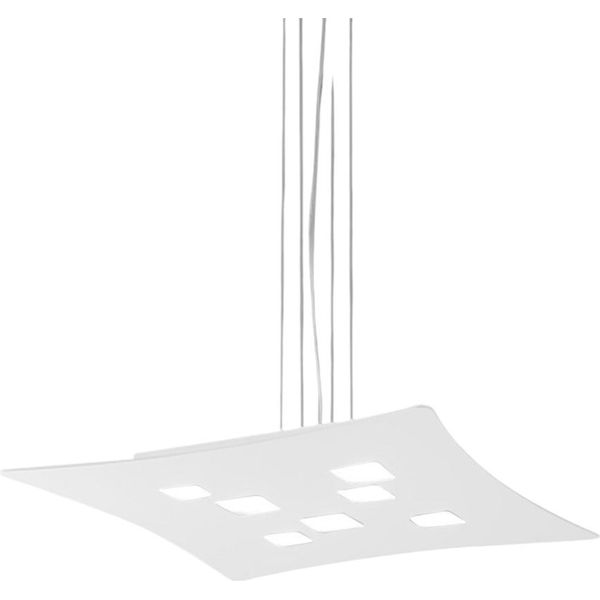 Lampadario Sospensione Isotta 10 Luci GX53 Bianco - Lampada Soffitto Design Moderno 62X69Cm, Luce Biemissione, Max 10X8W, IP20, Lampadine Escluse-image