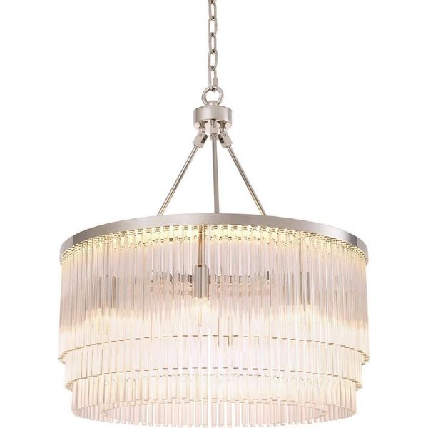 Casa Padrino Lampadario Argento Ø 60 X H. 68 Cm - Nobile Lampadario Da Salotto - Qualità Lusso-image